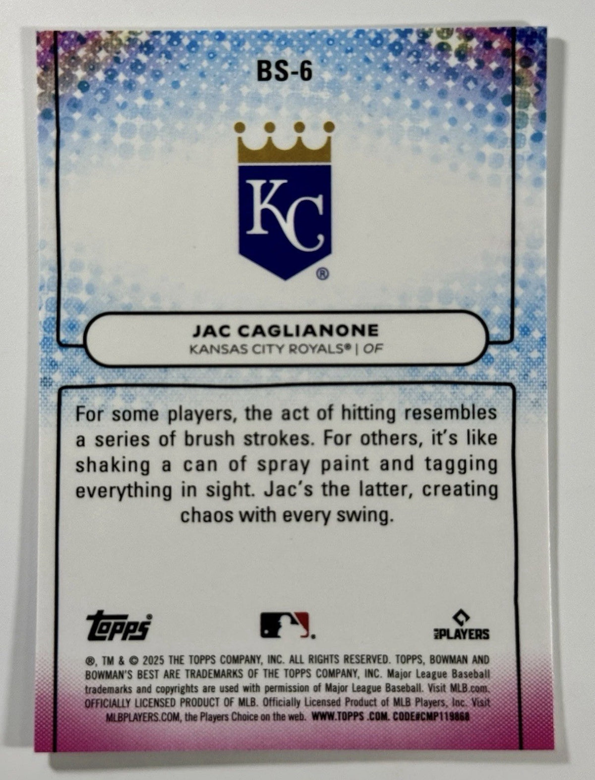 2025 Bowman's Best - Bowman Showpieces Jac Caglianone #BS-6 Mini-Diamond...