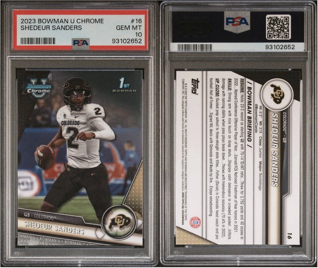 2023 Bowman University Chrome - Shedeur Sanders #16 (RC) PSA10