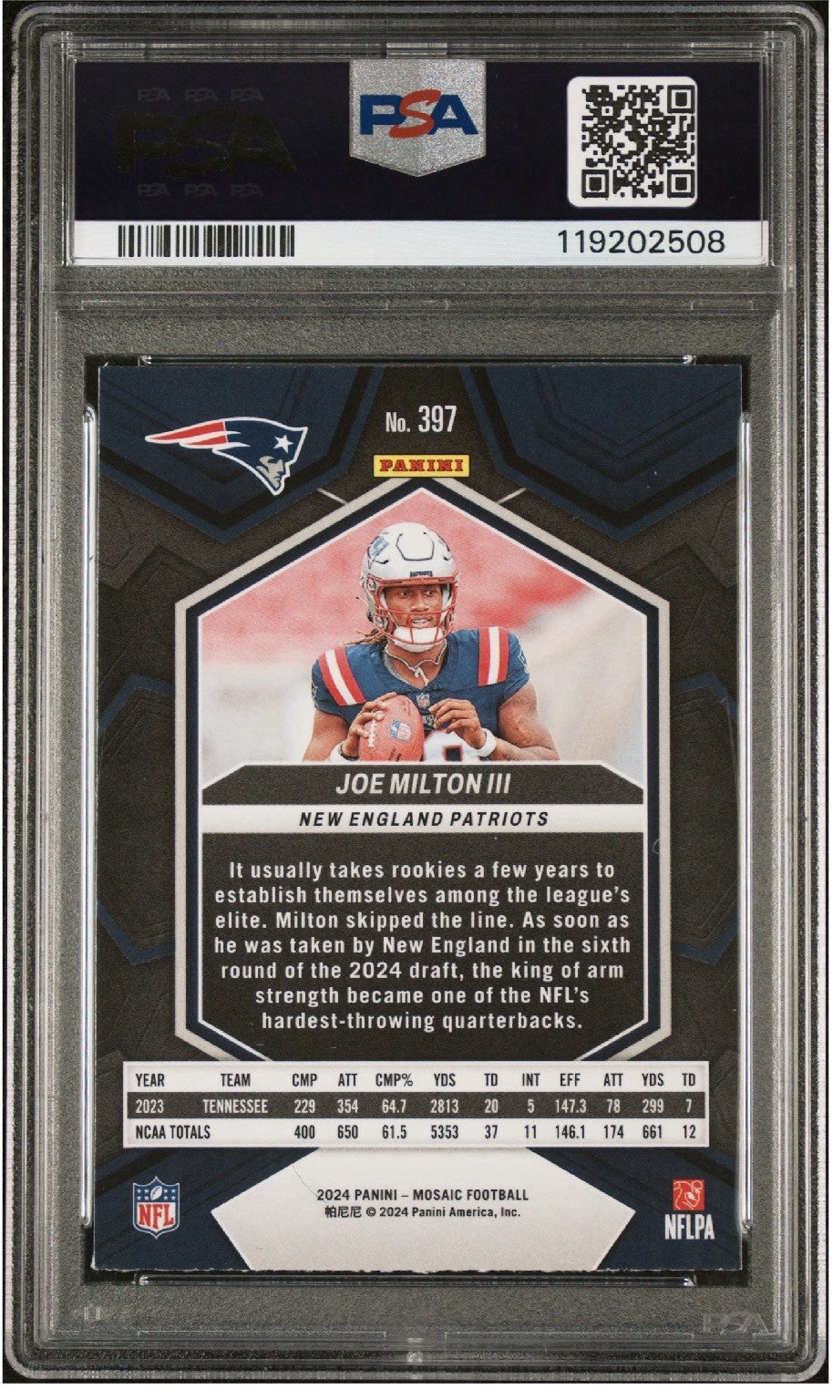 2024 Panini Mosaic - Rookies Joe Milton III #397 (RC)