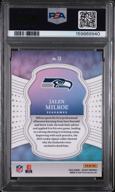 2025 Panini Select - Select Certified Rookies Jalen Milroe #13 (RC)