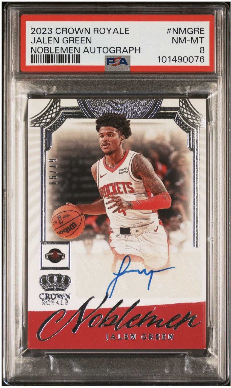 2023-24 Panini Crown Royale - Noblemen Jalen Green #NM-GRE /99 (AU)