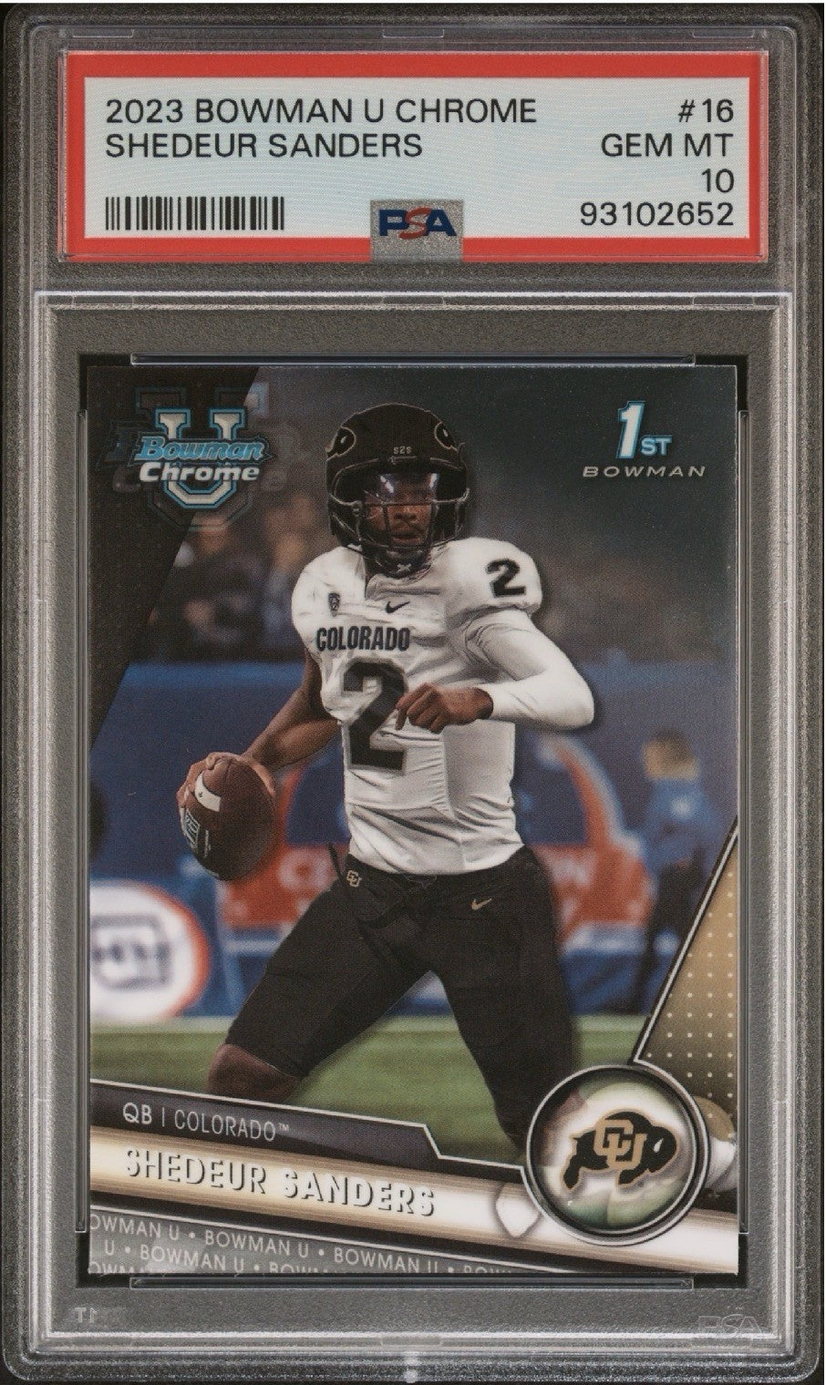 2023 Bowman University Chrome - Shedeur Sanders #16 (RC) PSA10