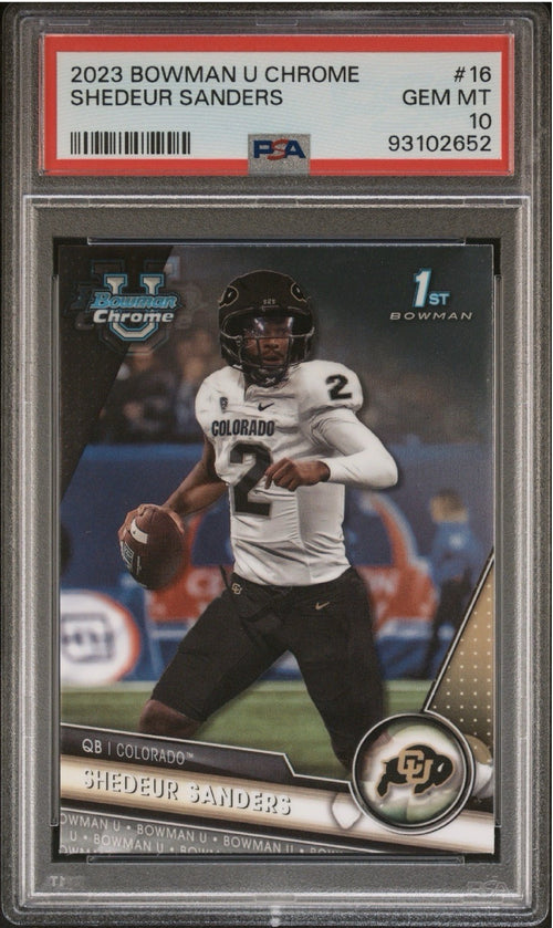 2023 Bowman University Chrome - Shedeur Sanders #16 (RC) PSA10