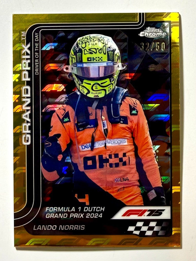 2025 Topps Chrome F1 Gold Logofractor Lando Norris #136 /50