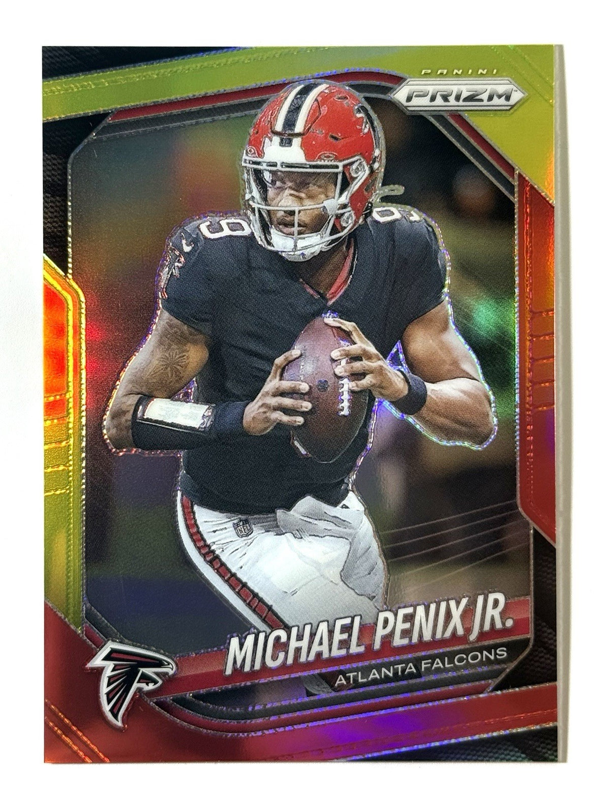 2025 Panini Prizm - Michael Penix Jr. #56 Red & Yellow Prizm /44