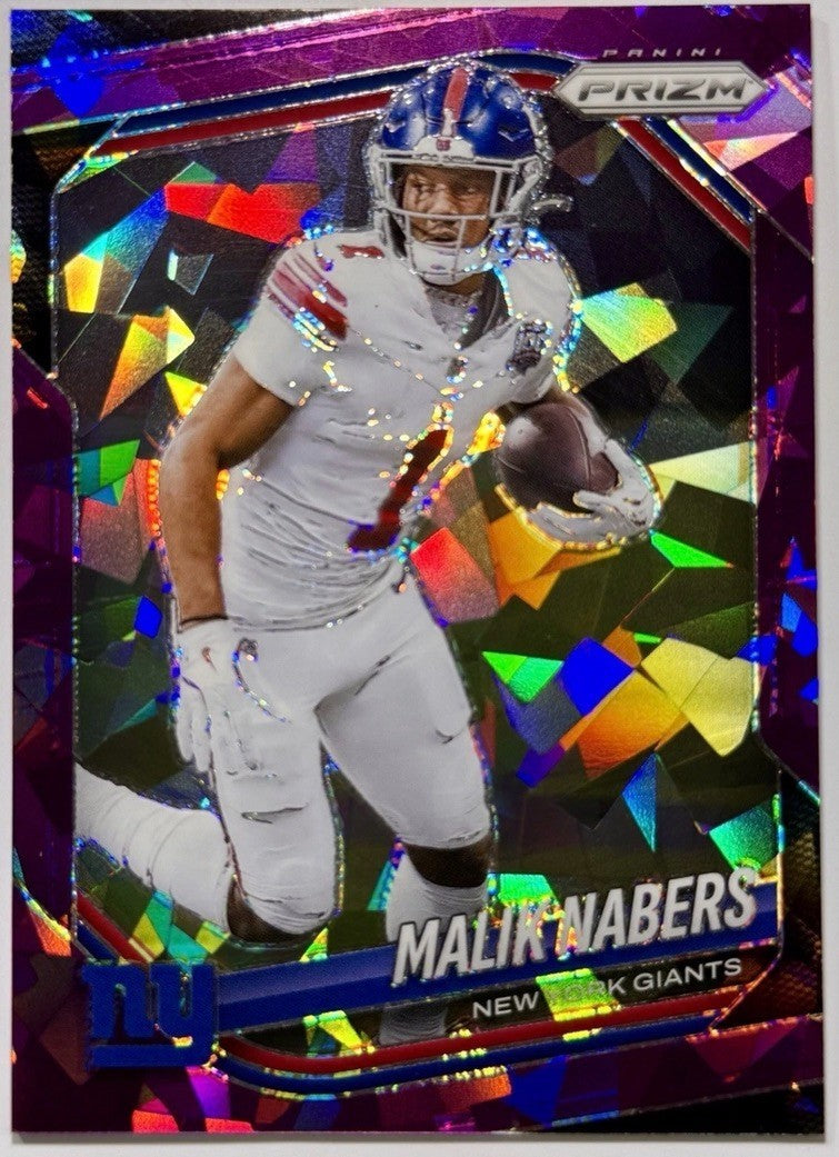 2025 Panini Malik Nabers #206 Purple Ice Prizm /225