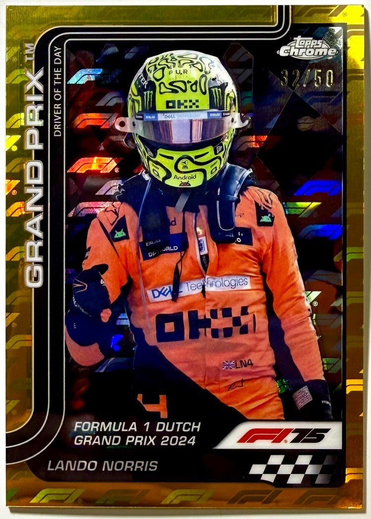 2025 Topps Chrome F1 Gold Logofractor Lando Norris #136 /50