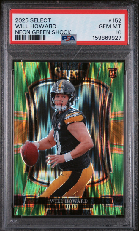 2025 Panini Select Premier Level Will Howard #152 Neon Green Shock Prizm /699
