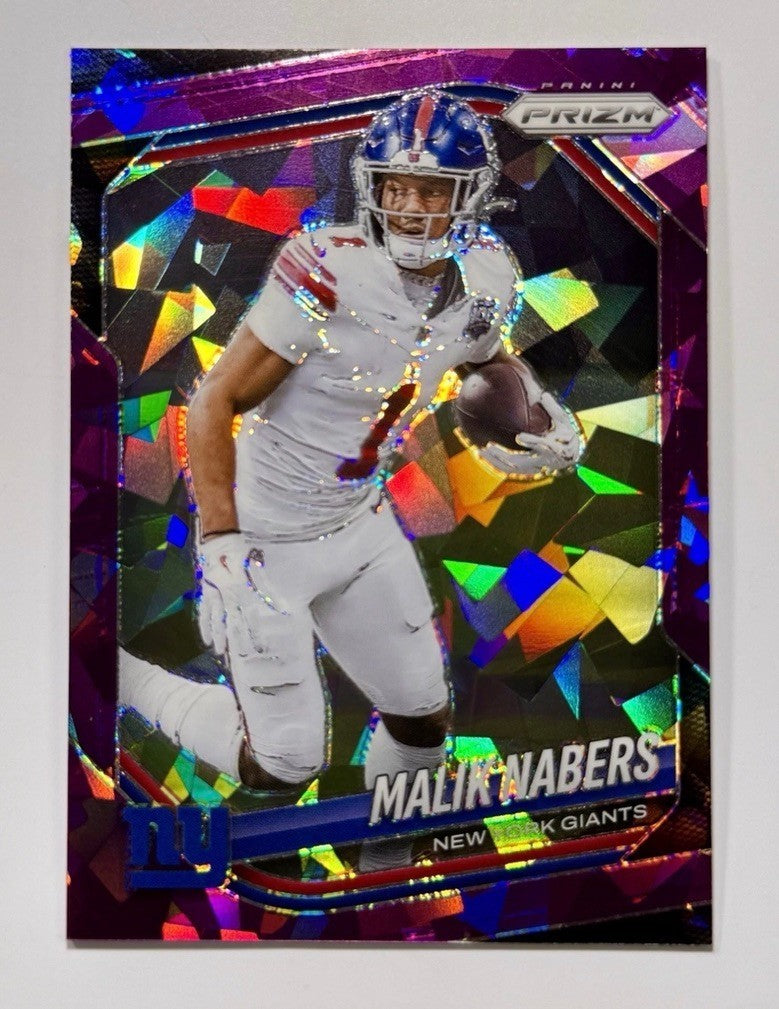 2025 Panini Malik Nabers #206 Purple Ice Prizm /225