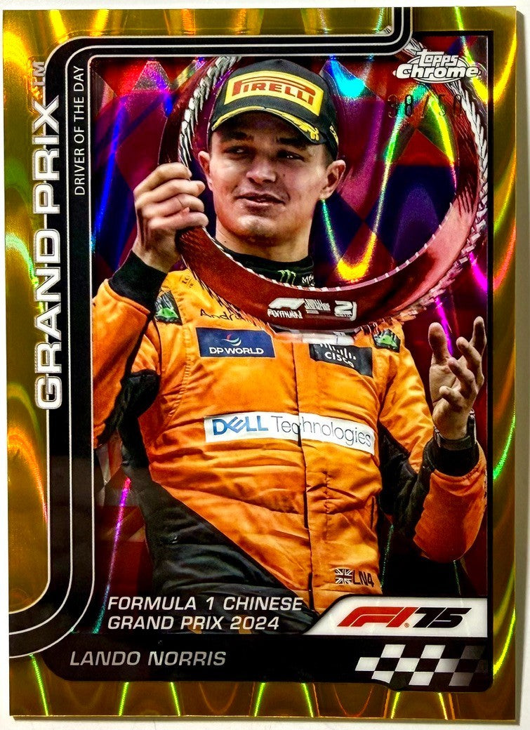 2025 Topps Chrome F1 Gold Raywave Lando Norris #126 /50