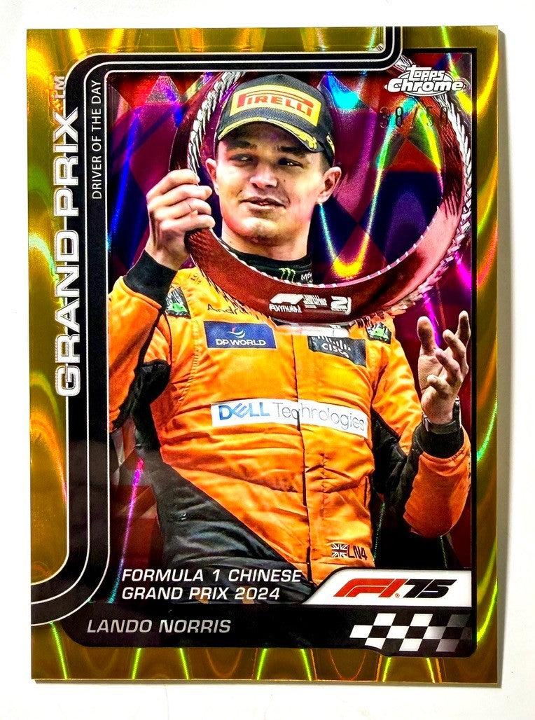 2025 Topps Chrome F1 Gold Raywave Lando Norris #126 /50