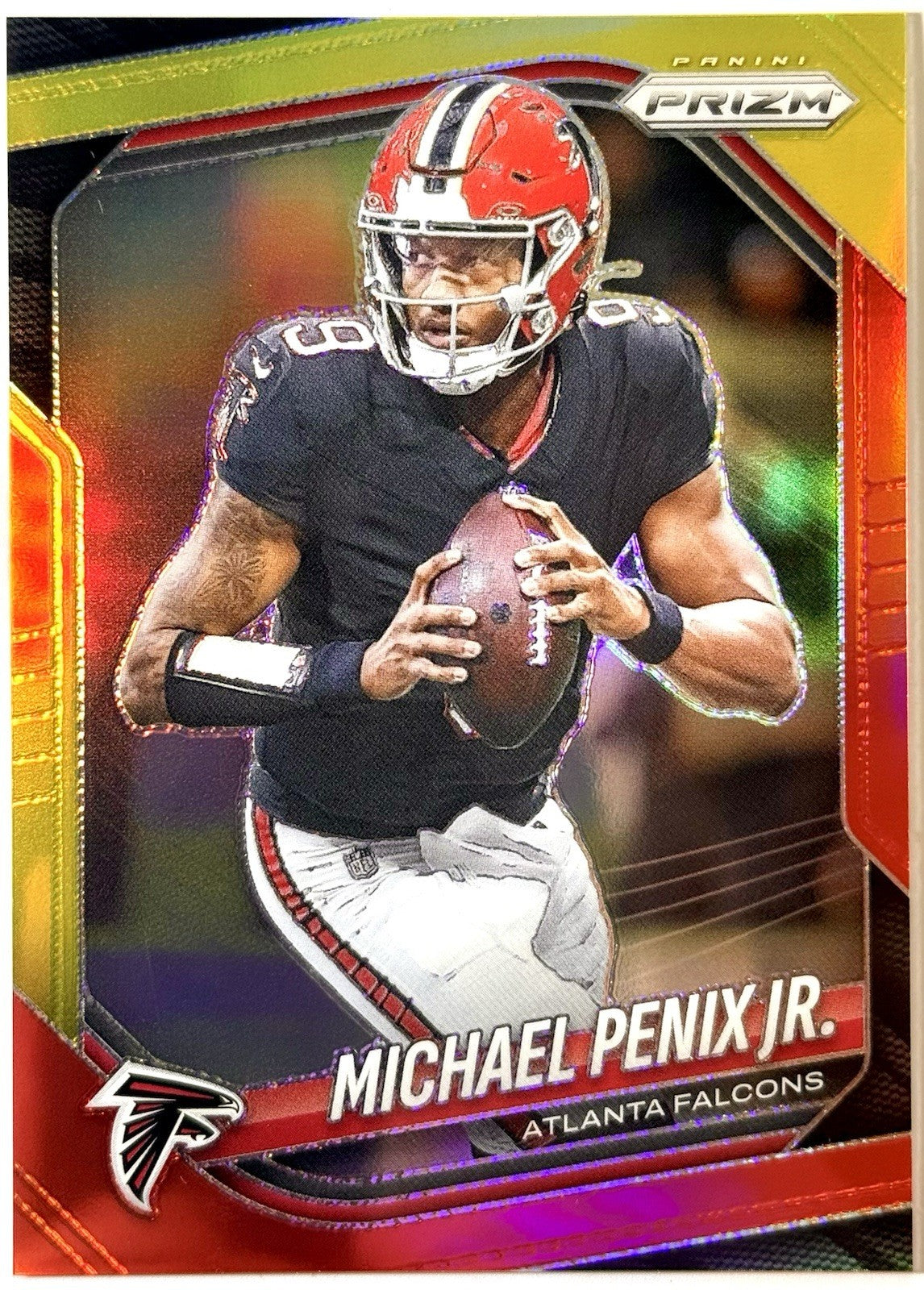 2025 Panini Prizm - Michael Penix Jr. #56 Red & Yellow Prizm /44