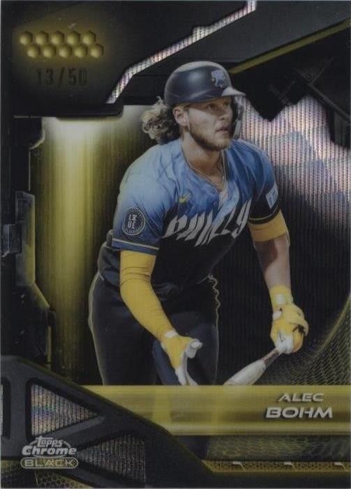 2026 Topps Chrome Black - Alec Bohm #180 Gold Wave Refractor /50